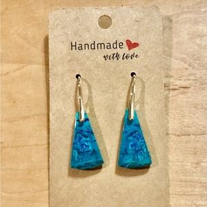 Outstanding Azurite on 14K Gold Plated Earrings